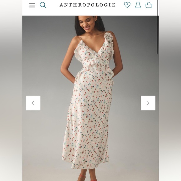 NWT ANTHROPOLOGIE BARDOT RUFFLE WHITE DRESS - Picture 1 of 11